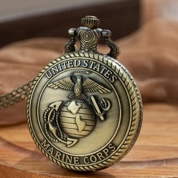 U.S. Marine Corps Pocket Watch United States American Marines Gift Birthday NEW! - Picture 2 of 5